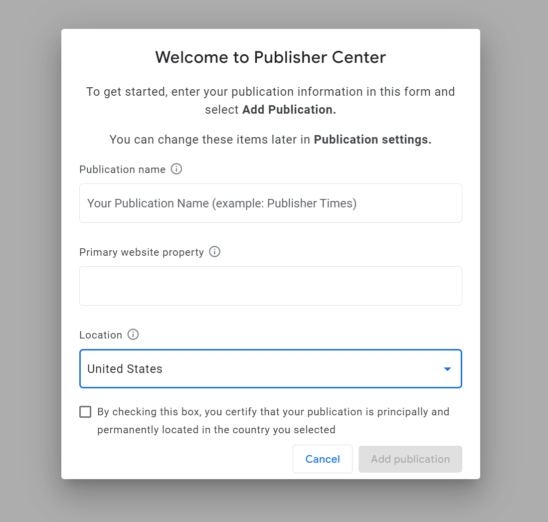 كيفية إعداد مركز الناشر