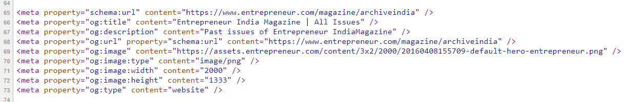 Entrepreneur head section