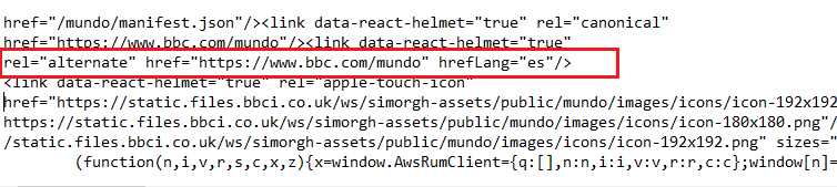 Hreflang source code