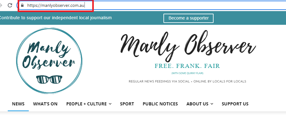 Manly Observer URL address