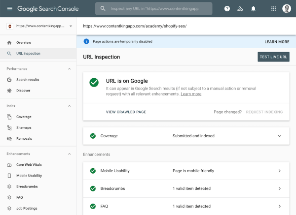 Verificación de URL para problemas