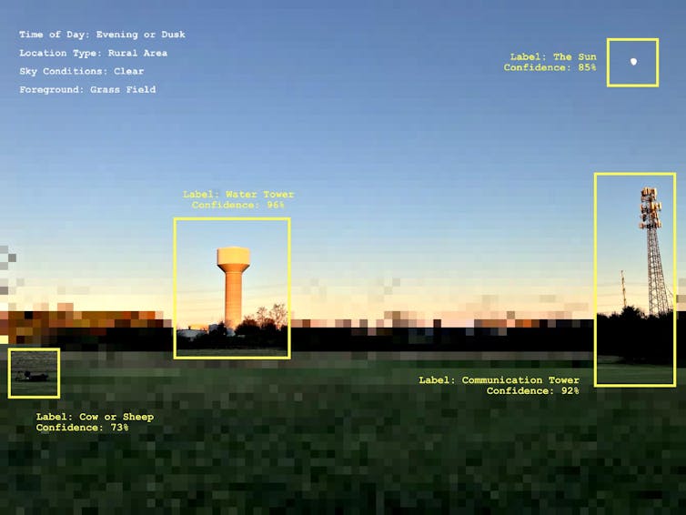 Computer software can try to recognise objects in images and add keywords, leading to potentially more efficient image processing workflows. Elise Racine/Better Images of AI/Moon over Fields, CC BY