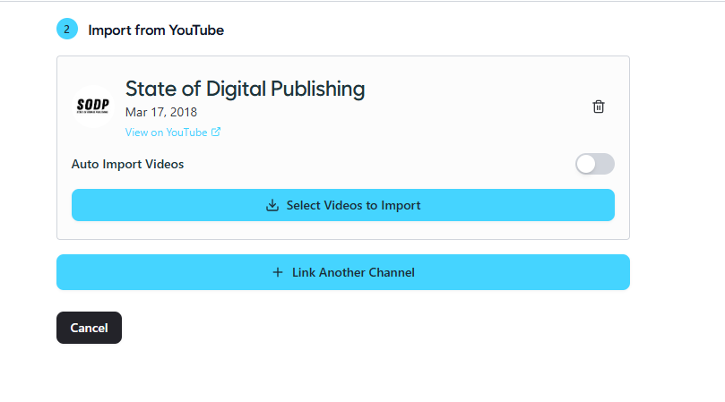 Importação automática de vídeos